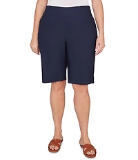 Ruby Rd. Plus Size Silky Tech Bermuda Pull-On Shorts
