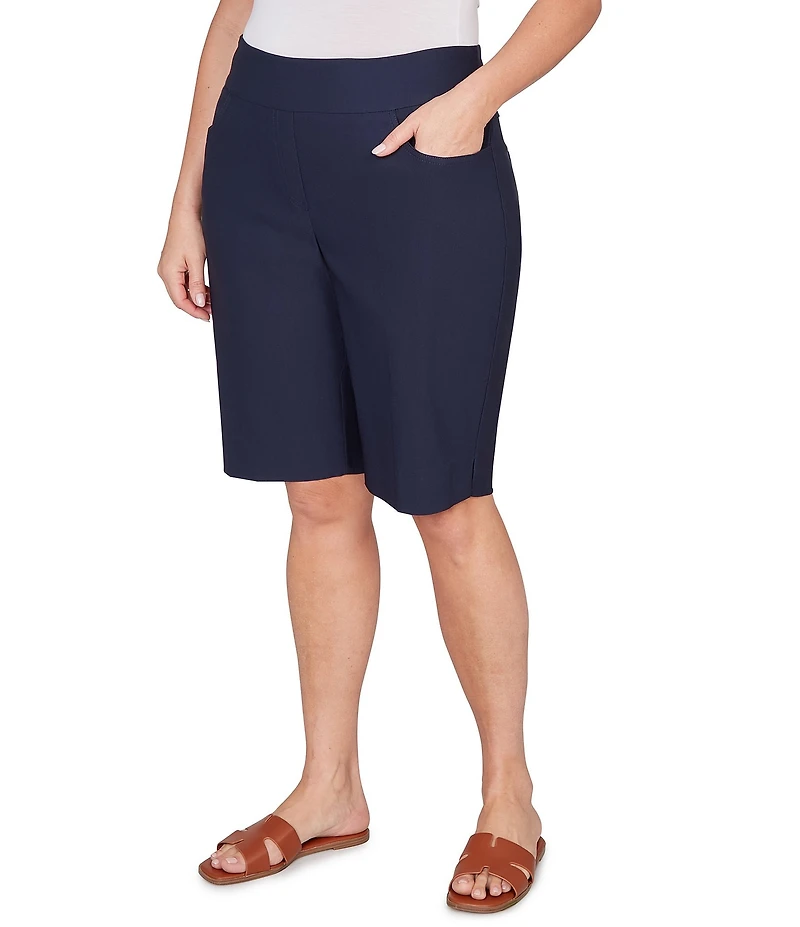 Ruby Rd. Plus Size Silky Tech Bermuda Pull-On Shorts