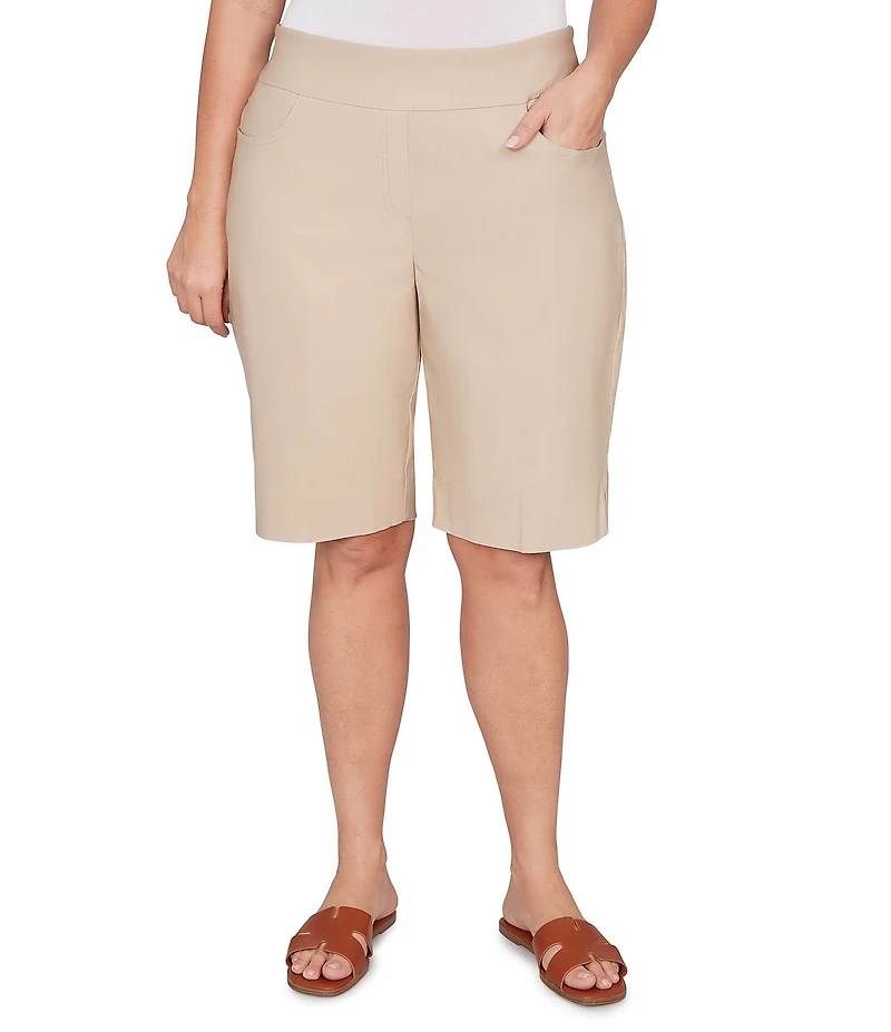 Ruby Rd. Plus Size Silky Tech Bermuda Pull-On Shorts