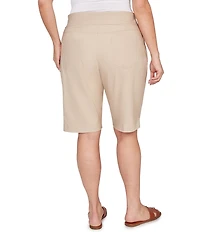 Ruby Rd. Plus Size Silky Tech Bermuda Pull-On Shorts