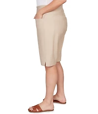 Ruby Rd. Plus Size Silky Tech Bermuda Pull-On Shorts