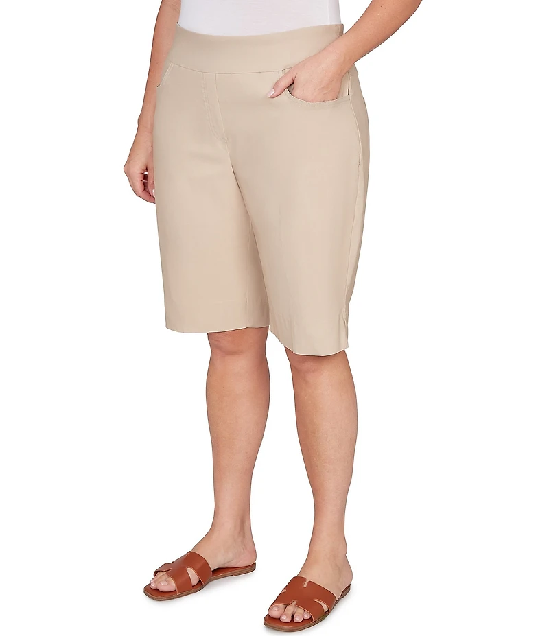 Ruby Rd. Plus Size Silky Tech Bermuda Pull-On Shorts