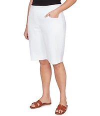 Ruby Rd. Plus Size Silky Tech Bermuda Pull-On Shorts