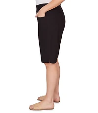 Ruby Rd. Plus Size Silky Tech Bermuda Pull-On Shorts