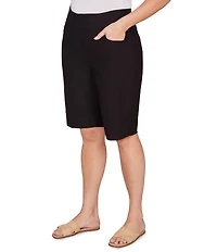 Ruby Rd. Plus Size Silky Tech Bermuda Pull-On Shorts