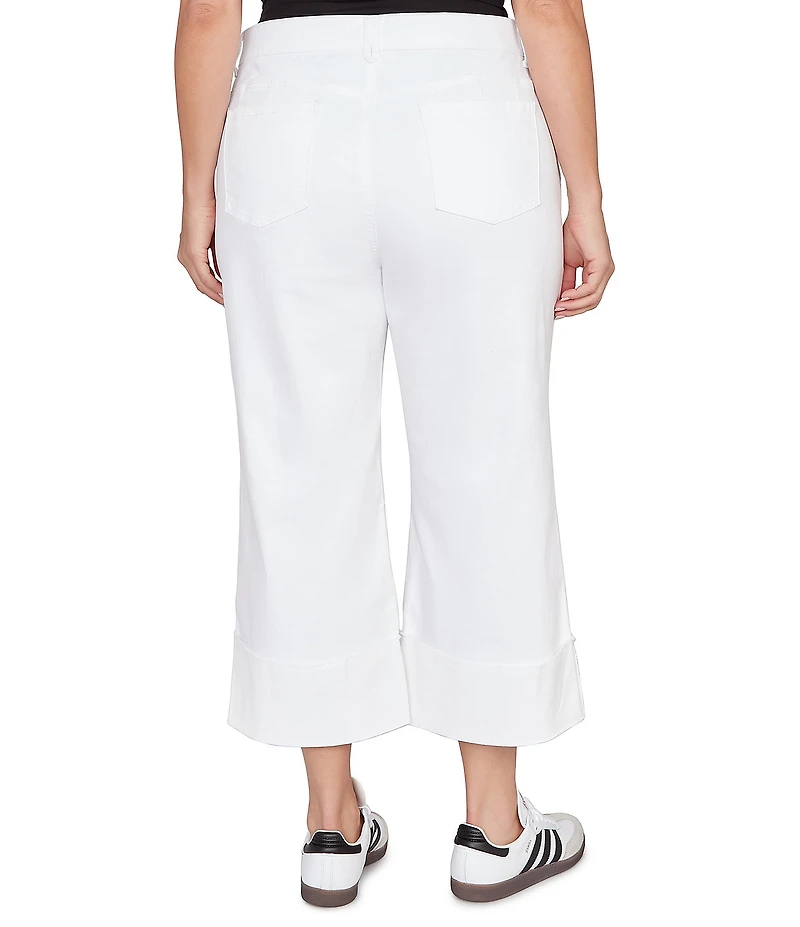 Ruby Rd. Plus Size Size Wide Leg Rolled Cuff Hem Jeans
