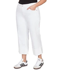 Ruby Rd. Plus Size Size Wide Leg Rolled Cuff Hem Jeans