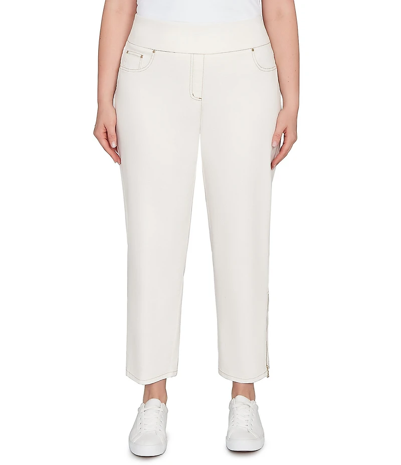 Ruby Rd. Plus Size Soft Stretch Denim Pull-On Ankle Pants