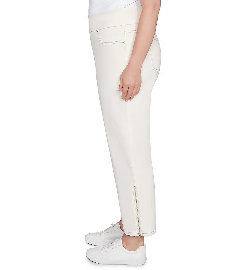 Ruby Rd. Plus Size Soft Stretch Denim Pull-On Ankle Pants