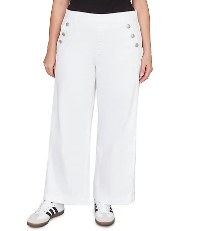 Ruby Rd. Plus Size Soft Stretch Denim Pull-On Wide Leg Jeans