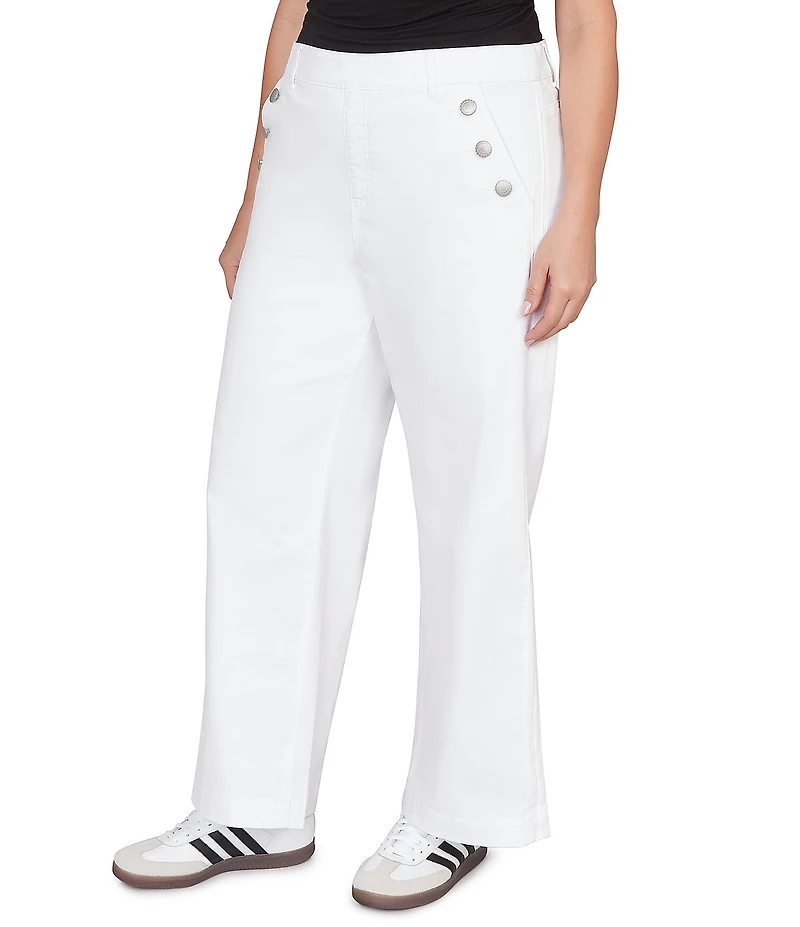 Ruby Rd. Plus Size Soft Stretch Denim Pull-On Wide Leg Jeans