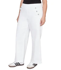 Ruby Rd. Plus Size Soft Stretch Denim Pull-On Wide Leg Jeans