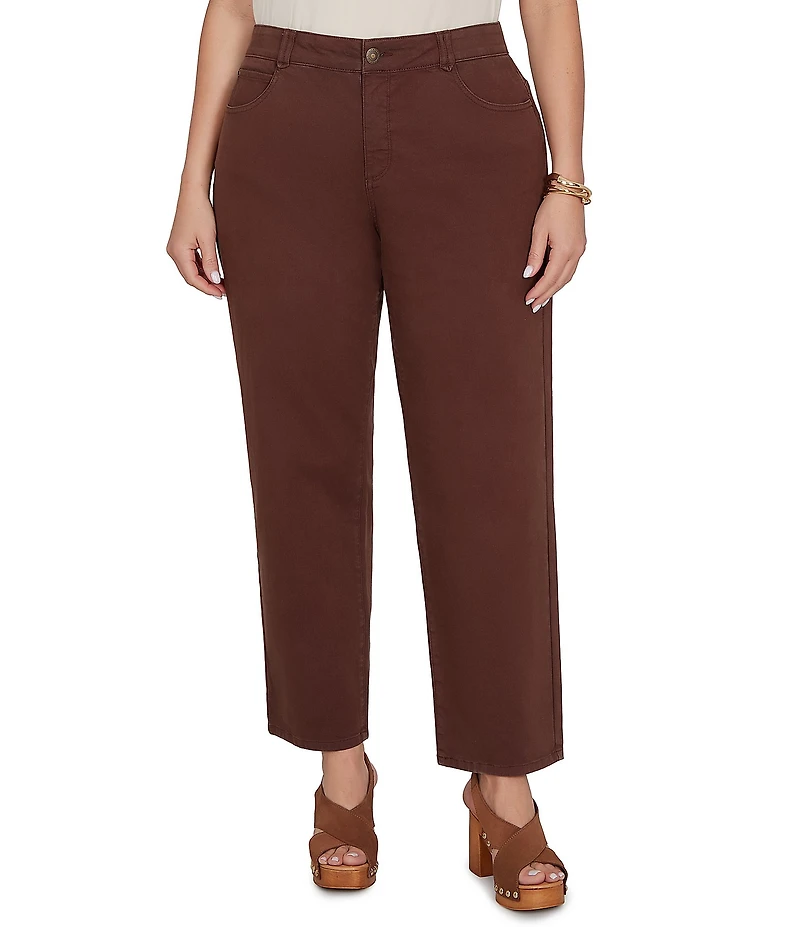 Ruby Rd. Plus Size Soft Stretch Straight Leg Denim Ankle Pants