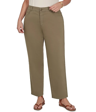 Ruby Rd. Plus Size Soft Stretch Straight Leg Denim Ankle Pants