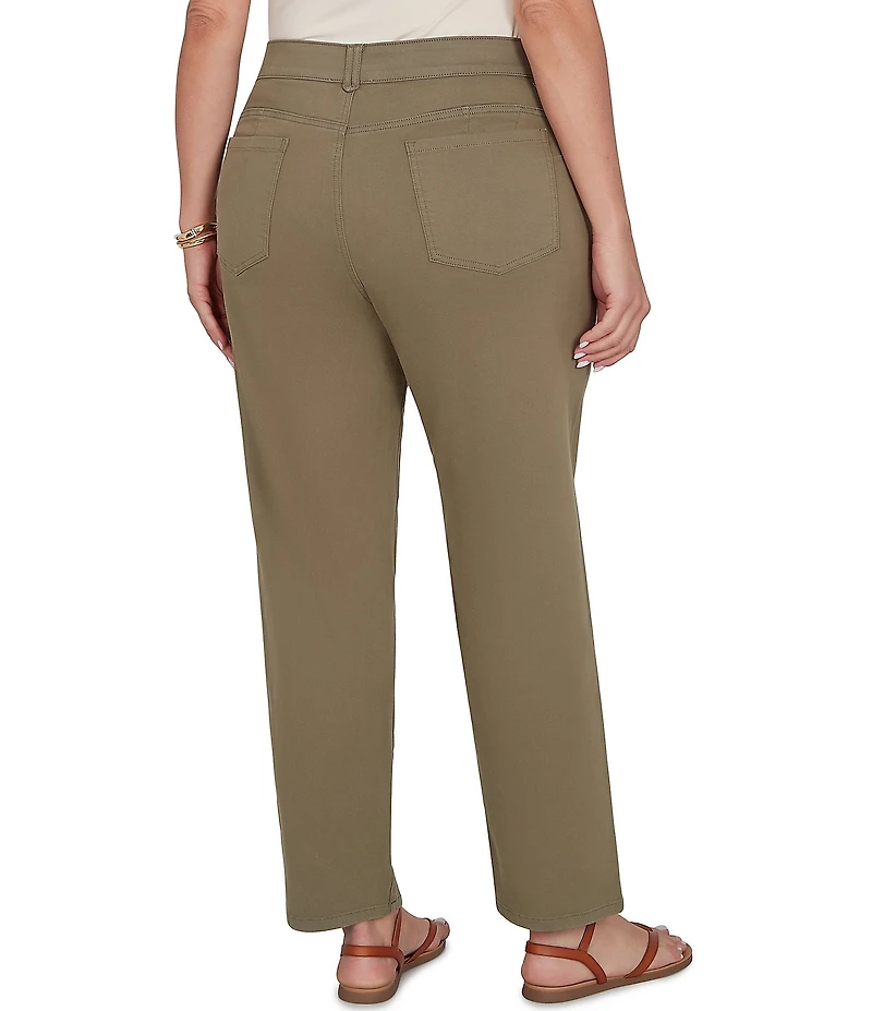 Ruby Rd. Plus Size Soft Stretch Straight Leg Denim Ankle Pants