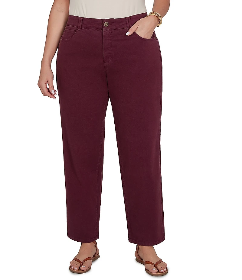 Ruby Rd. Plus Size Soft Stretch Straight Leg Denim Ankle Pants