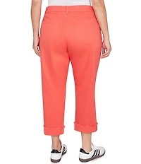 Ruby Rd. Plus Size Soft Stretch Twill Cuffed Hem Girlfriend Pants