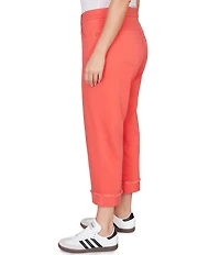 Ruby Rd. Plus Size Soft Stretch Twill Cuffed Hem Girlfriend Pants