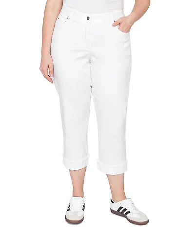 Ruby Rd. Plus Size Soft Stretch Twill Cuffed Hem Girlfriend Pants