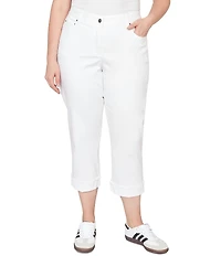 Ruby Rd. Plus Size Soft Stretch Twill Cuffed Hem Girlfriend Pants