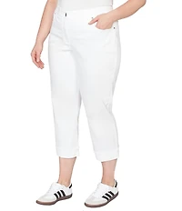 Ruby Rd. Plus Size Soft Stretch Twill Cuffed Hem Girlfriend Pants