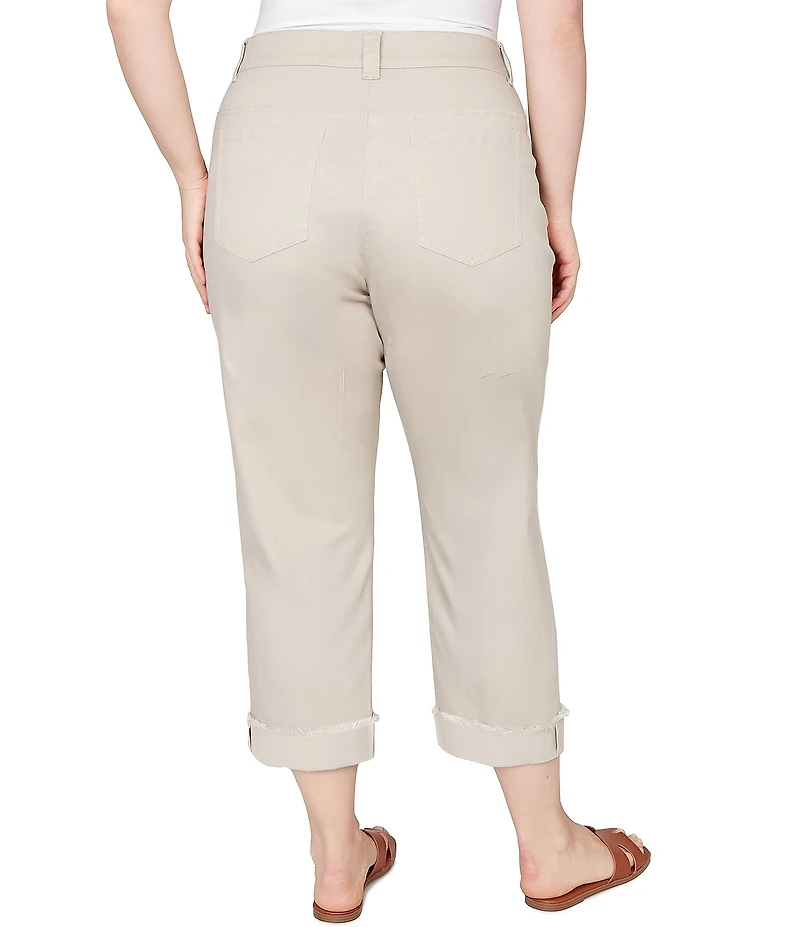 Ruby Rd. Plus Size Soft Stretch Twill Cuffed Hem Girlfriend Pants