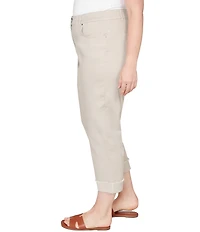 Ruby Rd. Plus Size Soft Stretch Twill Cuffed Hem Girlfriend Pants