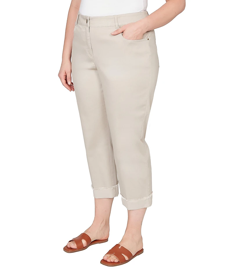Ruby Rd. Plus Size Soft Stretch Twill Cuffed Hem Girlfriend Pants