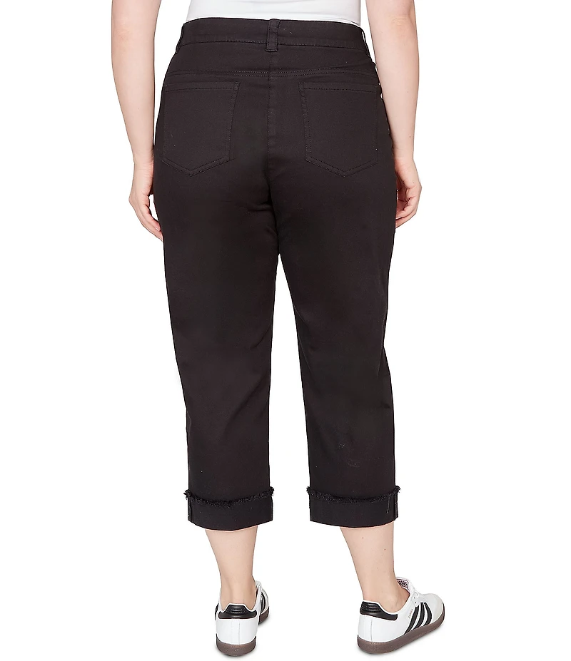 Ruby Rd. Plus Size Soft Stretch Twill Cuffed Hem Girlfriend Pants