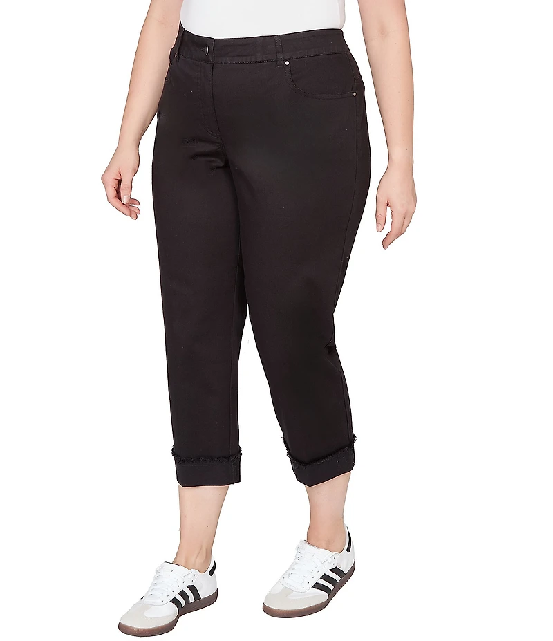 Ruby Rd. Plus Size Soft Stretch Twill Cuffed Hem Girlfriend Pants