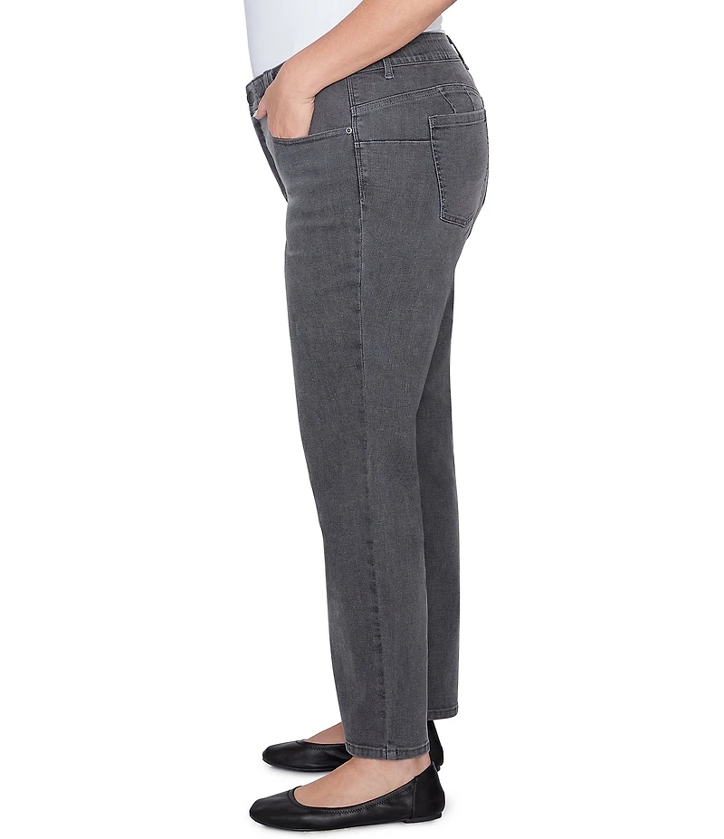 Ruby Rd. Plus Size Soft Terry Wide Leg Relaxed Ankle Denim Jeans