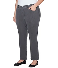 Ruby Rd. Plus Size Soft Terry Wide Leg Relaxed Ankle Denim Jeans