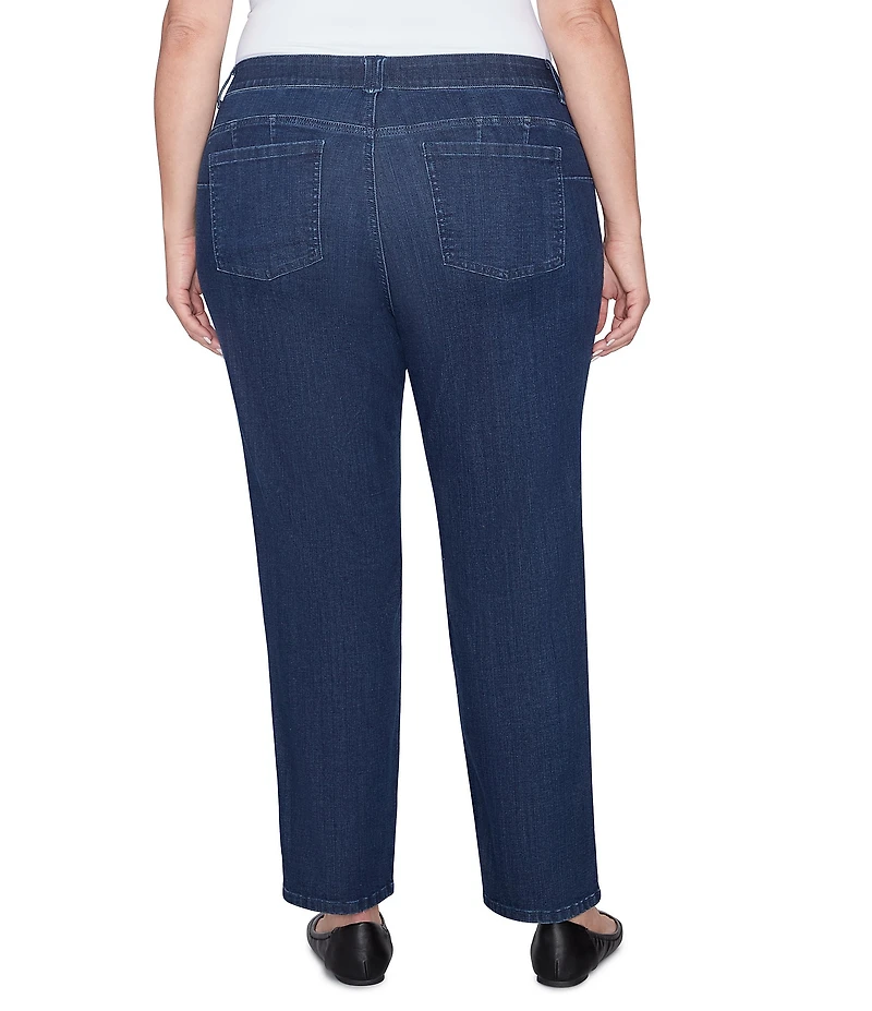 Ruby Rd. Plus Size Soft Terry Wide Leg Relaxed Ankle Denim Jeans