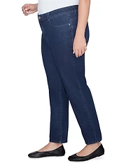 Ruby Rd. Plus Size Soft Terry Wide Leg Relaxed Ankle Denim Jeans