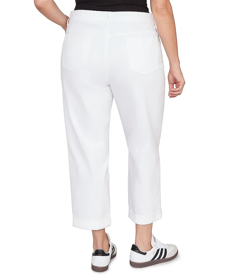 Ruby Rd. Plus Size Straight Rolled Cuff Hem Girlfriend Jeans