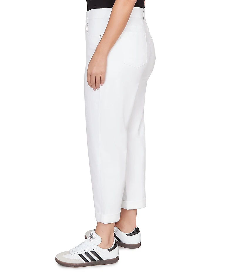 Ruby Rd. Plus Size Straight Rolled Cuff Hem Girlfriend Jeans