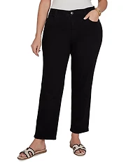 Ruby Rd. Plus Size Stretch Denim Straight Leg Slim Fit Pants