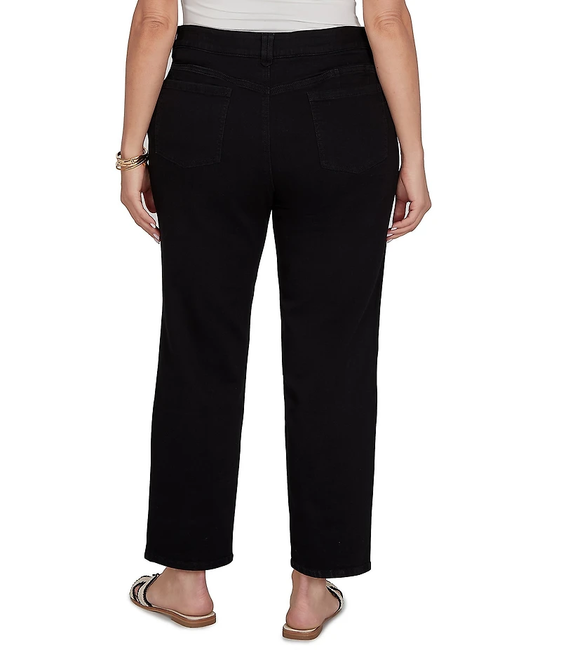 Ruby Rd. Plus Size Stretch Denim Straight Leg Slim Fit Pants