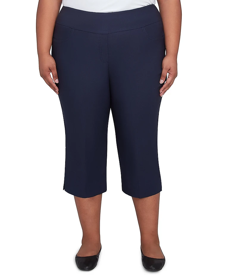 Ruby Rd. Plus Size Stretch Straight Leg Pull-On Capri Pants