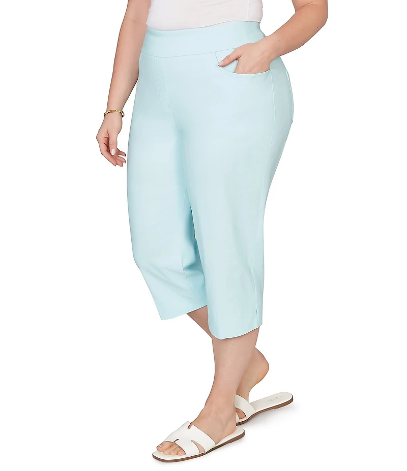 Ruby Rd. Plus Size Stretch Straight Leg Pull-On Capri Pants