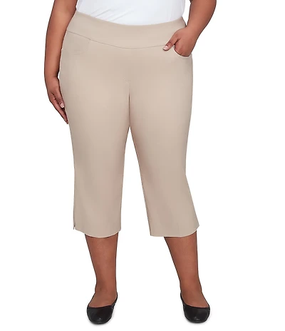 Ruby Rd. Plus Size Stretch Straight Leg Pull-On Capri Pants