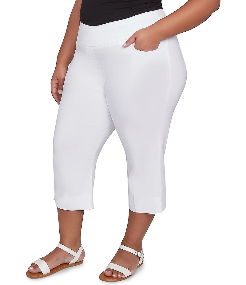 Ruby Rd. Plus Size Stretch Straight Leg Pull-On Capri Pants