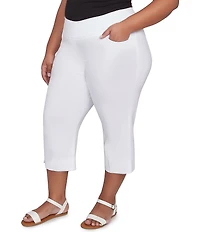 Ruby Rd. Plus Size Stretch Straight Leg Pull-On Capri Pants