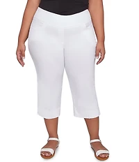 Ruby Rd. Plus Size Stretch Straight Leg Pull-On Capri Pants