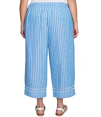 Ruby Rd. Plus Size Stripe Wide Leg Pull-On Pants
