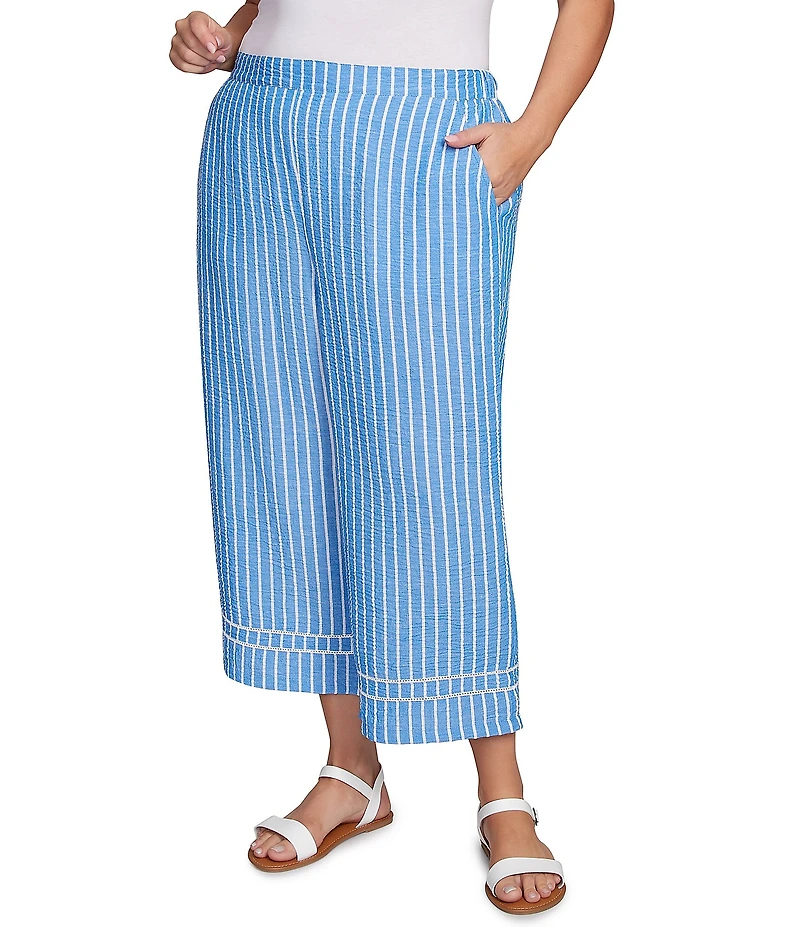 Ruby Rd. Plus Size Stripe Wide Leg Pull-On Pants