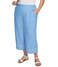 Ruby Rd. Plus Size Stripe Wide Leg Pull-On Pants