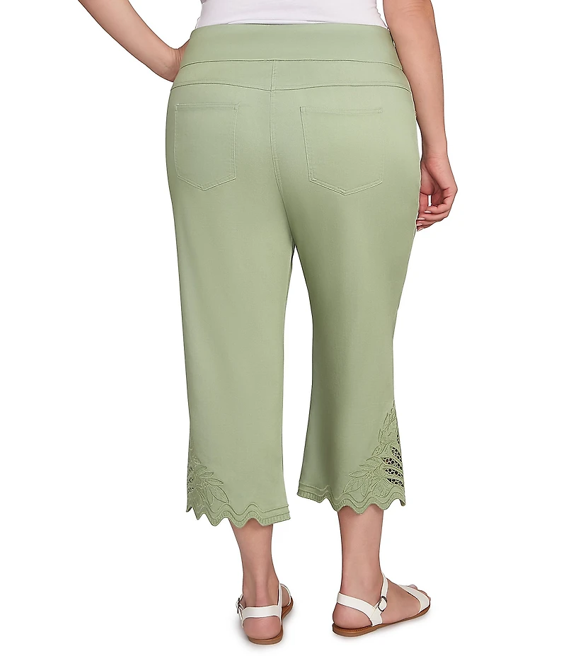 Ruby Rd. Plus Tencel ™ Pull-On Lace Scallop Hem Capri Pants