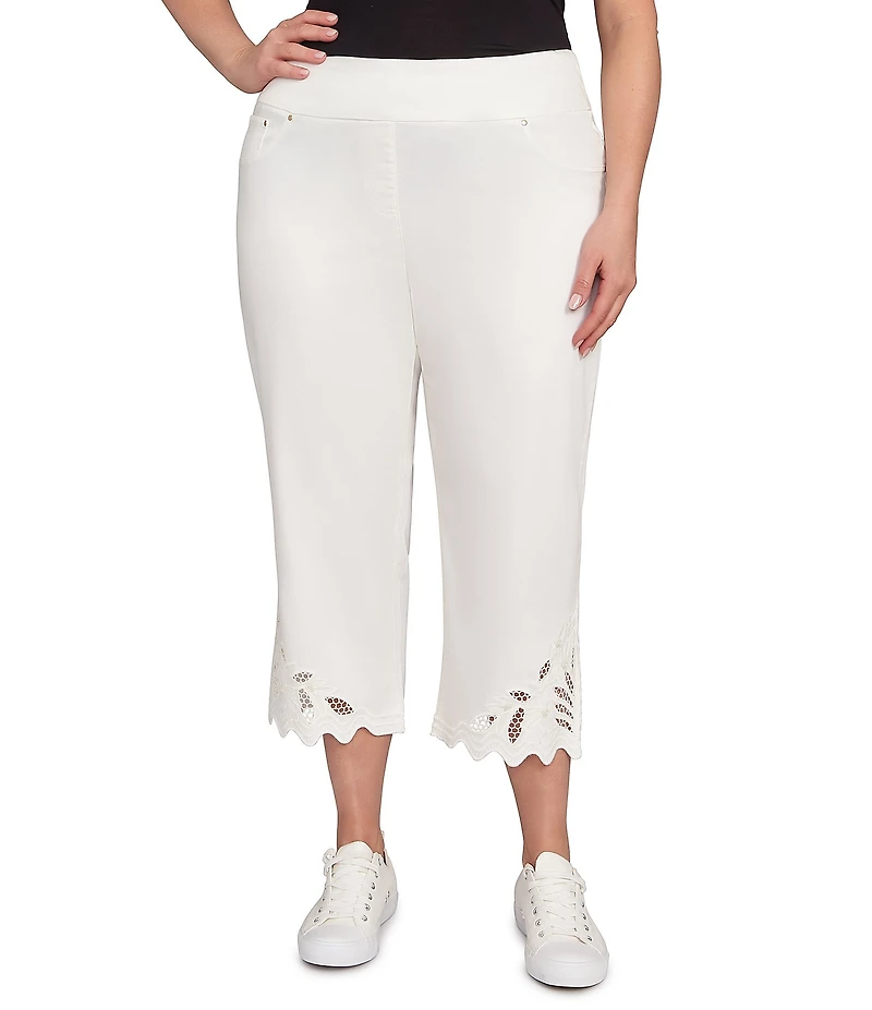 Ruby Rd. Plus Tencel ™ Pull-On Lace Scallop Hem Capri Pants