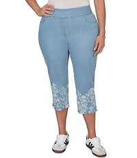Ruby Rd. Plus Size Tencel™ Relaxed Printed Hem Pull-On Jeans